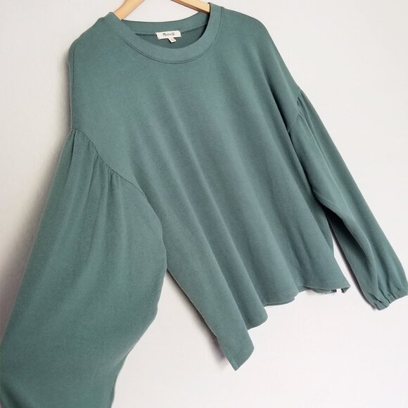 Madewell Dreamiest Knit Long-Sleeve Tee Size M Simply Sage Green Balloon Slv $68 - Picture 9 of 15